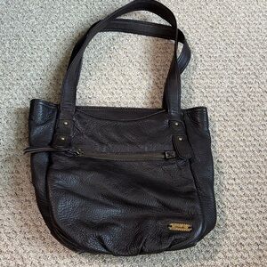 Dark Brown Leather Shoulder Bag